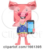 Poster, Art Print Of Piggy With Selfphone