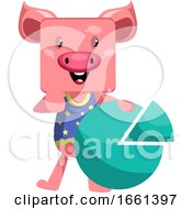 Poster, Art Print Of Pig With Analytic Sign