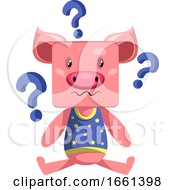 Poster, Art Print Of Pigs With Question Marks