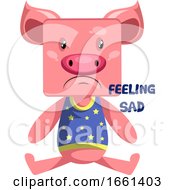 Poster, Art Print Of Pig Feeling Sad