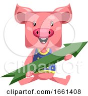 Poster, Art Print Of Pig With Arrow Sign