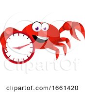 Poster, Art Print Of Crab With Clock