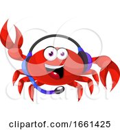 Poster, Art Print Of Crab With Headphones