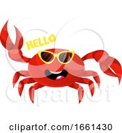 Poster, Art Print Of Crab With Yellow Glasses