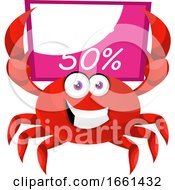 Poster, Art Print Of Crab With Sale Board