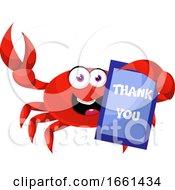 Poster, Art Print Of Crab With Thank You Sign