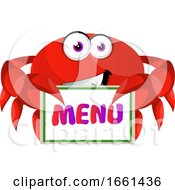 Poster, Art Print Of Crab With Menu Sign