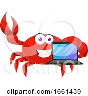 Poster, Art Print Of Crab With Lap Top