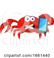 Poster, Art Print Of Crab With Mobile Phone