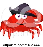 Poster, Art Print Of Crab With Pirate Hat