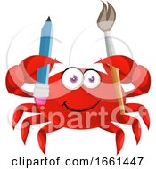 Poster, Art Print Of Crab With Paintbrush