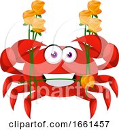 Poster, Art Print Of Crab With Flowers