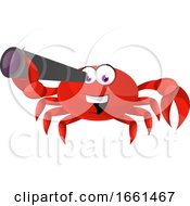 Poster, Art Print Of Crab Looking With Telescope