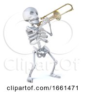 3d Skeleton Playing His Trombone With Verve by Steve Young #COLLC1661471-0194