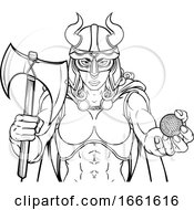 Poster, Art Print Of Viking Female Gladiator Golf Warrior Woman