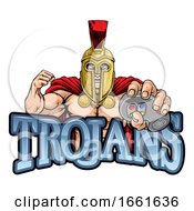 Poster, Art Print Of Trojan Spartan Gamer Gladiator Controller Mascot