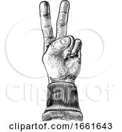 Peace Victory Hand Two Finger Sign by AtStockIllustration