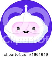 Poster, Art Print Of Cute Robot Which Symbolizes Online Chatbot Or Voice Support Service Bot For Artificial Intelligence