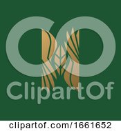 Poster, Art Print Of Logo Mark Template Or Icon With Two Hands And Elegant Leaf On Green Background