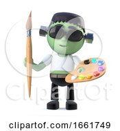 3d Child Frankenstein Loves To Paint by Steve Young