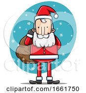 Poster, Art Print Of Cartoon Santa Claus In The Snow