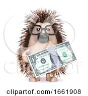 3d Hedgehog With US Dollars by Steve Young