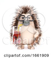 3d Hedgehog Drinks At The Party by Steve Young