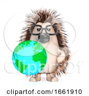 3d Hedgehog With A Globe Of The Earth by Steve Young