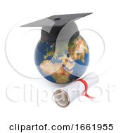 3d Globe Of The Earth Graduates by Steve Young