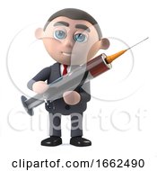 3d Businessman Holding A Syringe