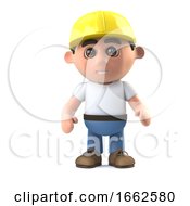 3d Construction Worker Stands Ready by Steve Young