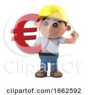 3d Construction Worker As A Euro Currency Symbol by Steve Young