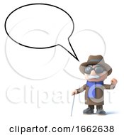 3d Blind Man With An Empty Speech Bubble by Steve Young