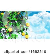 Poster, Art Print Of 3d Fruit Tree Against Blue Sky