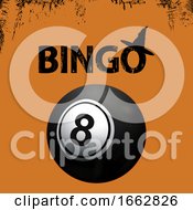 Poster, Art Print Of Bingo Halloween Grunge Background And Black Ball