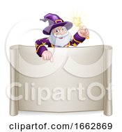 Poster, Art Print Of Wizard Cartoon Character Sign Scroll