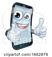 Poster, Art Print Of Mobile Phone Thumbs Up Cartoon Mascot