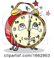 Traditional Alarm Clock Waking Up Cartoon