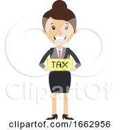 Poster, Art Print Of Woman Holding Tax Sign