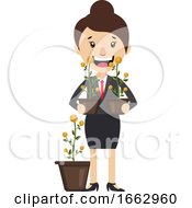 Poster, Art Print Of Woman Holding Plant
