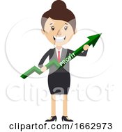 Poster, Art Print Of Woman With Profit Sign