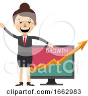 Poster, Art Print Of Woman Showing Growth Analytici
