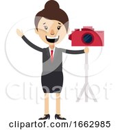 Poster, Art Print Of Woman With Red Camera