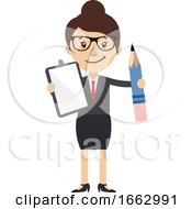 Poster, Art Print Of Woman With Notebook And Pen