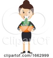 Poster, Art Print Of Woman Holding Plant