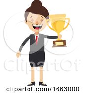 Poster, Art Print Of Woman Holding Trophy