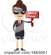 Woman With Fraud Sign