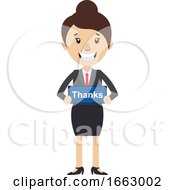 Poster, Art Print Of Woman With Thanks Sign