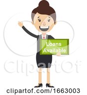 Poster, Art Print Of Woman With Loans Available Sign