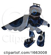Poster, Art Print Of Bot Containing Digital Display Head And Circle Face And Led And Protection Bars And Light Chest Exoshielding And Ultralight Chest Exosuit And Pilots Wings Assembly